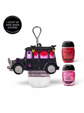 Bath & Body Works Halloween Light Up & Musical Hearse PocketBac Holder Set